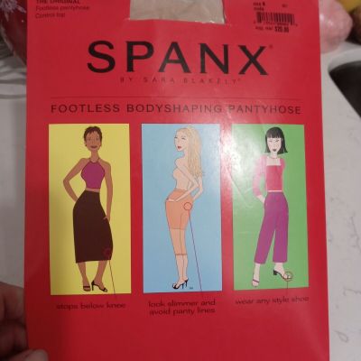 SPANX Size B Nude FOOTLESS BODY SHAPING PANTYHOSE The Original Control Top NEW